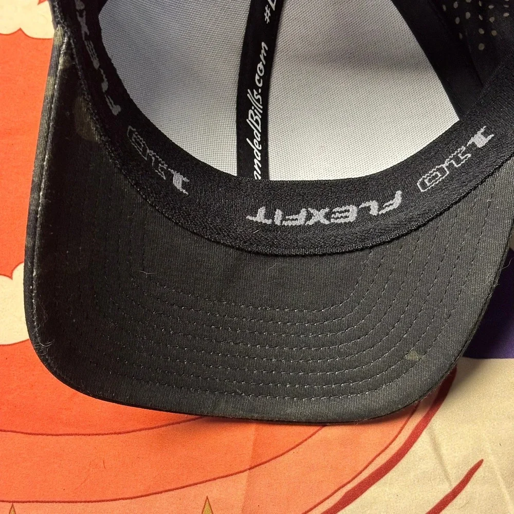 Branded Bills Style 500 Performance Hat Black Camo Smoking Santa Flexfit 110 Cap